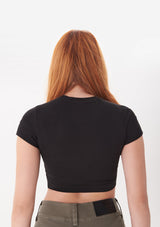College Black Crop Top
