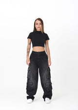 Motorsport Black - Woman's Crop Top