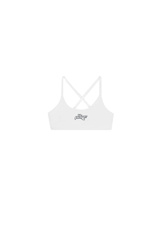 PURE2K White Cross Crop Top