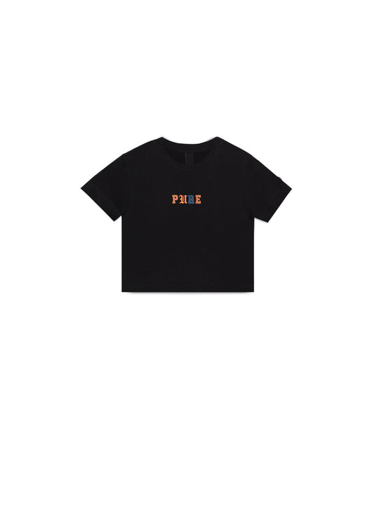 College Black Crop Top