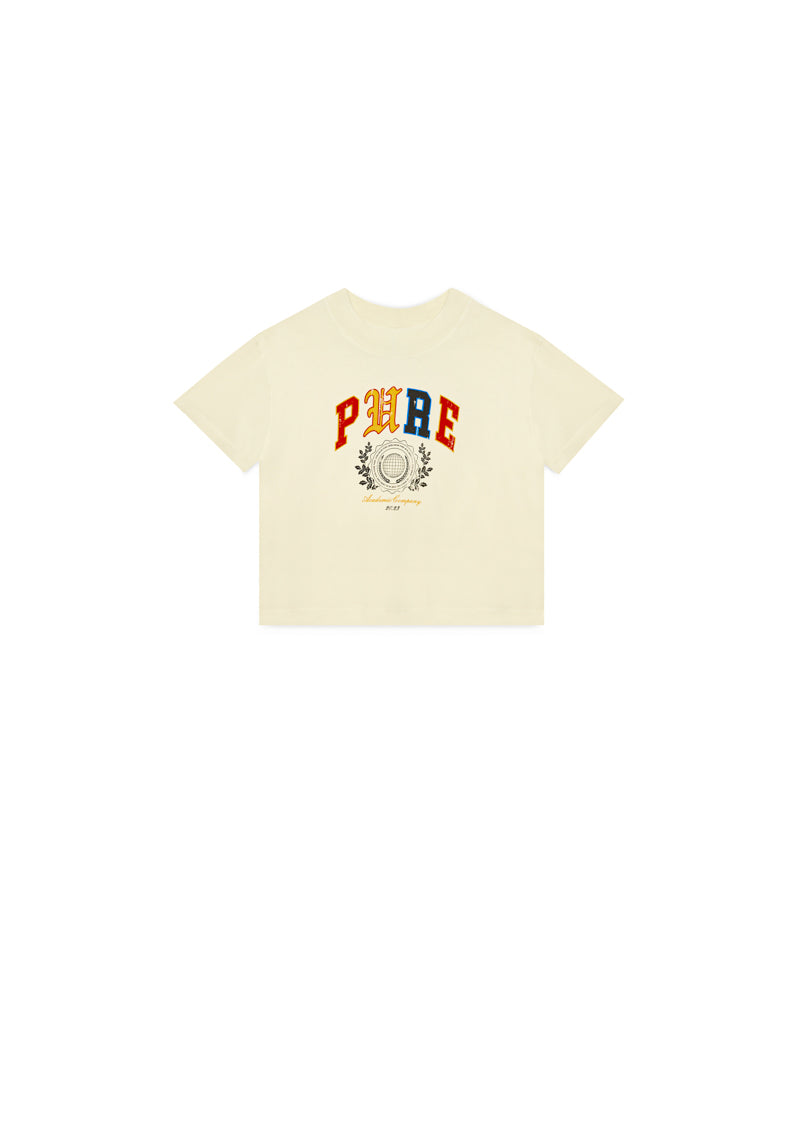 College Cream Crop Top