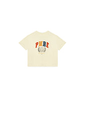 College Cream Crop Top