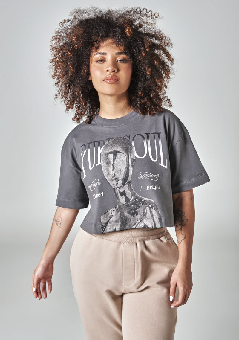 Gray Pure Soul Crop Top