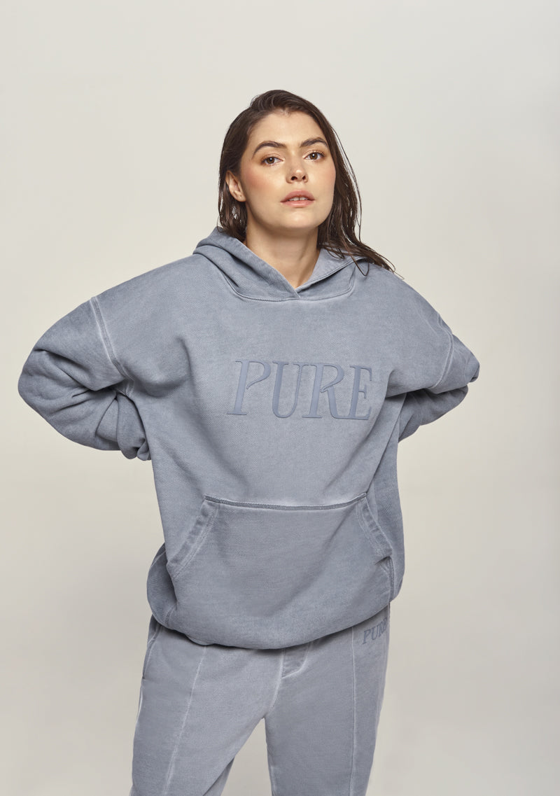Basic Washed Gray Hoodie