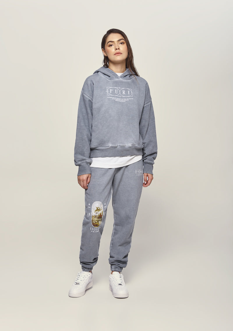 Gray Washed Pure Inmortal Hoodie